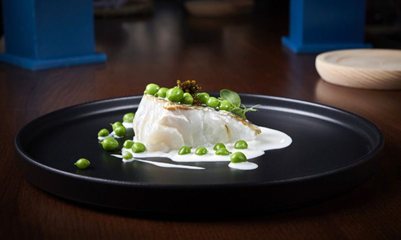 Bacalao, pilpil, guisantes y caviar del Tíbet