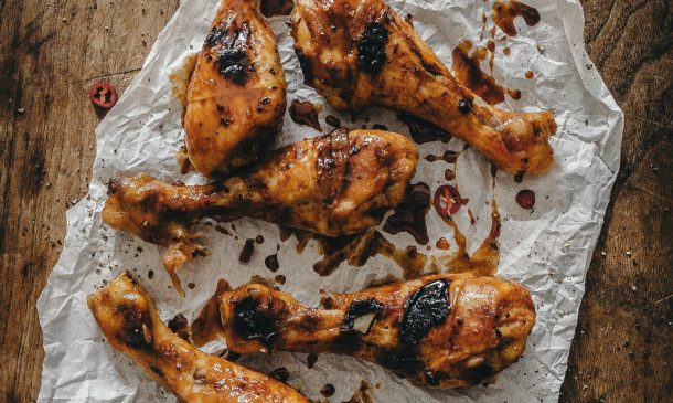 Muslos de pollo asados con naranja y soja Muslos de pollo asados con naranja y soja