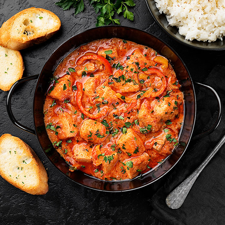 Guiso de pescado con pimiento rojo