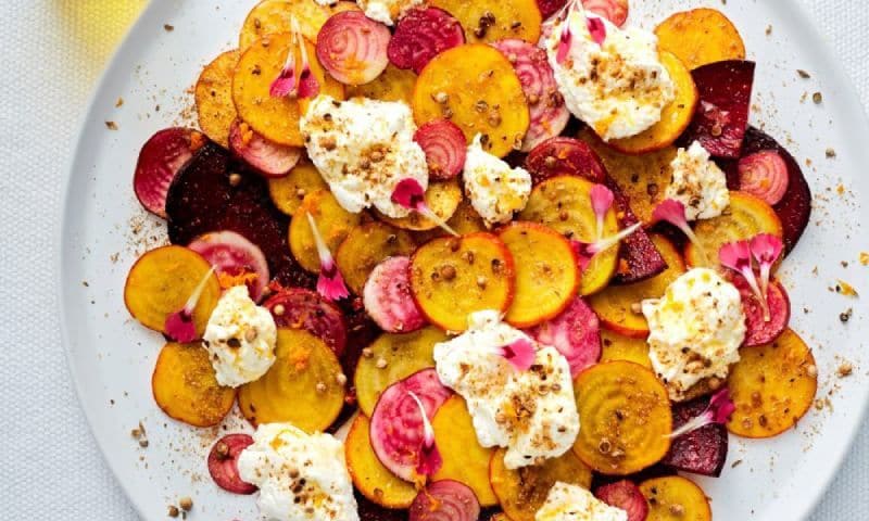 'Carpaccio' de remolachas y queso de cabra