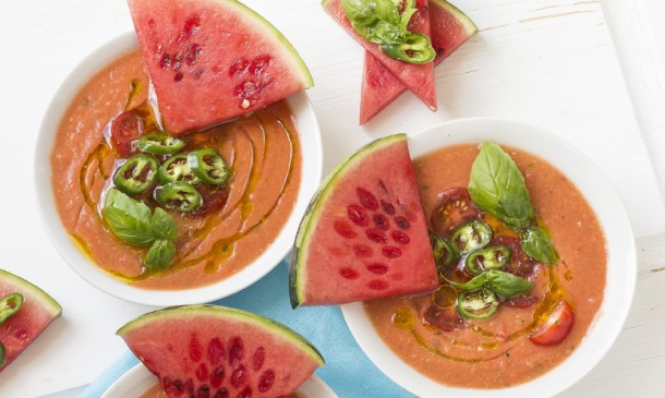 Gazpacho de tomate y sandía