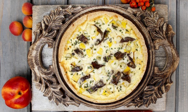 'Quiche' carbonara con setas 'Quiche' carbonara con setas