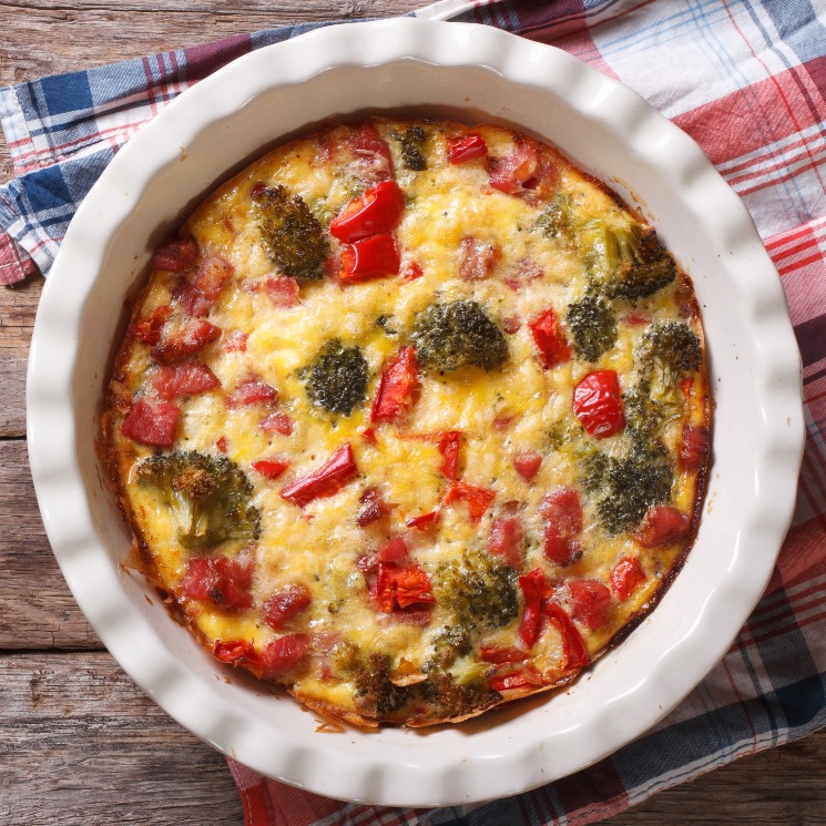 'Quiche' de brócoli y tomates cherry