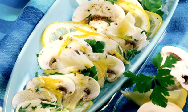 'Carpaccio' de champiñones y limón 'Carpaccio' de champiñones y limón