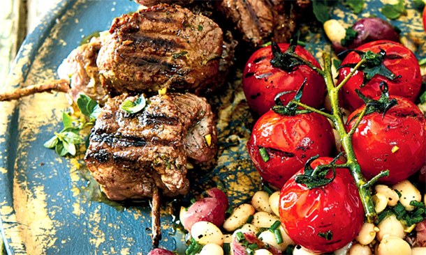 Brochetas de buey con tomates cherry Brochetas de buey con tomates cherry
