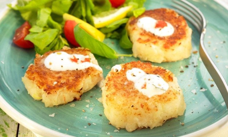 'Mini' hamburguesas de patatas y gambas