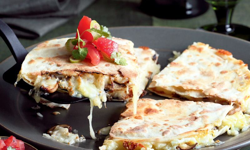 Quesadillas de champiñones y queso de Oaxaca