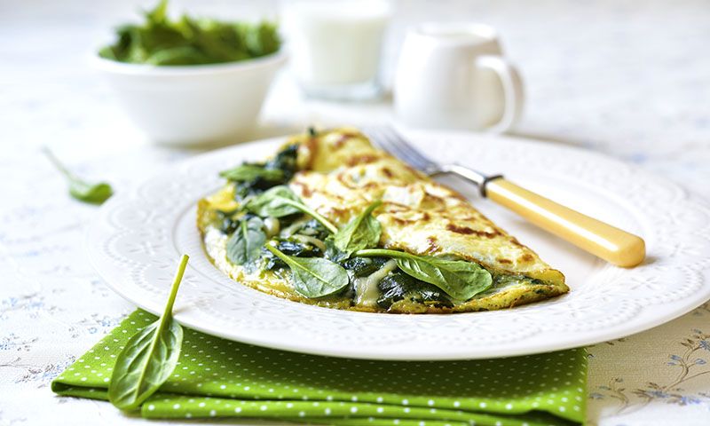 Tortilla francesa con queso aromatizada al tomillo