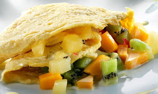 Tortilla tropical de frutas Tortilla tropical de frutas