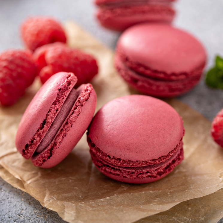 Macarons de frambuesas