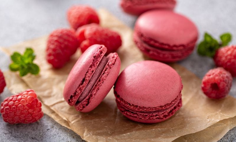 Macarons de frambuesas