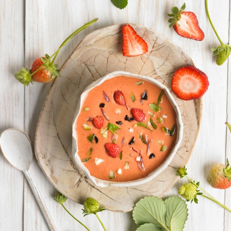 Gazpacho de manzana y fresas