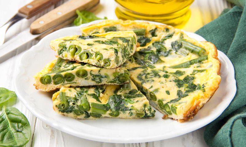 Tortilla de judías verdes y espinacas