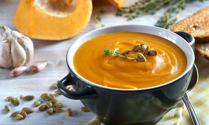 Salmorejo de calabaza y sus pipas