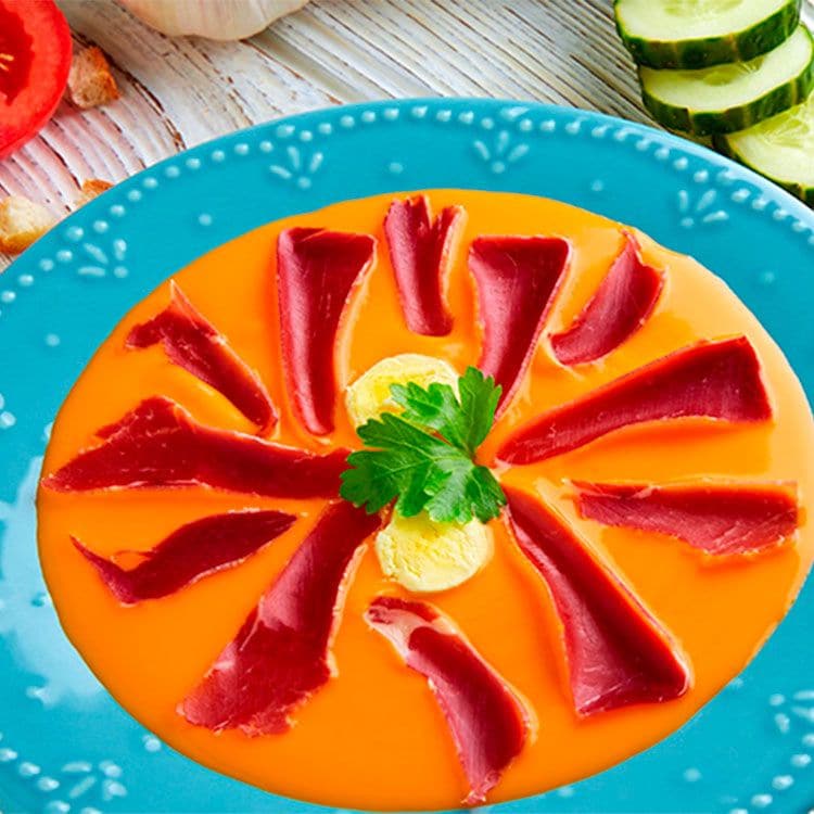 Salmorejo con pera y pepino