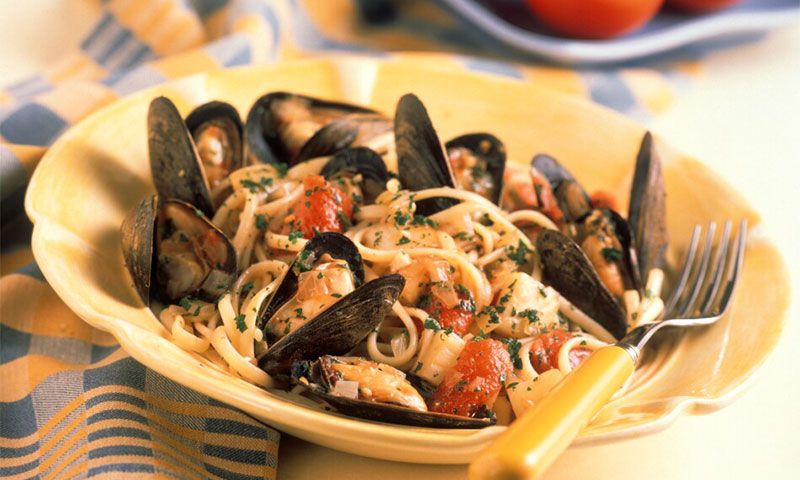 'Linguine' con mejillones