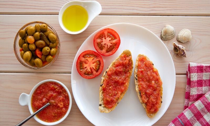 Tostas de tomate y aceite de oliva