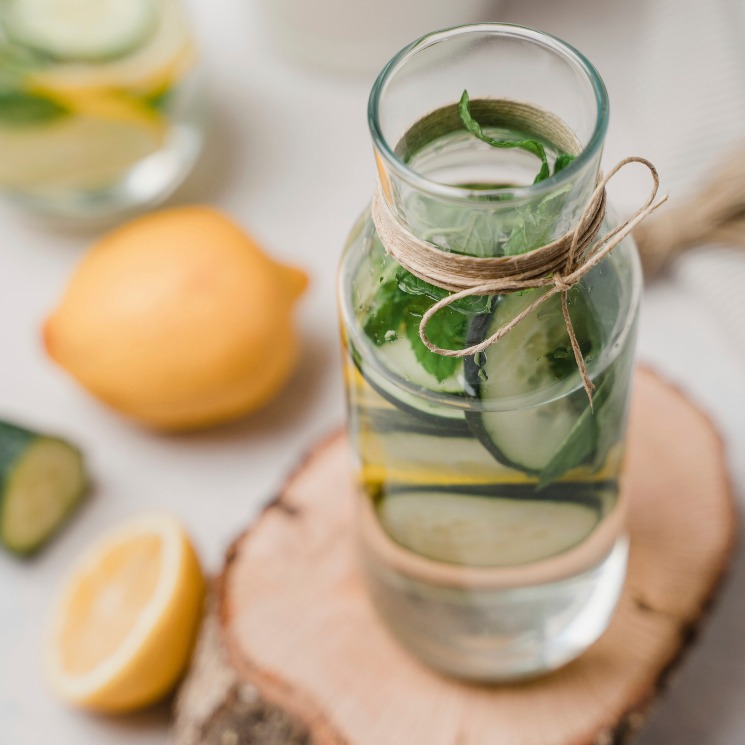 Agua con pepino y limón