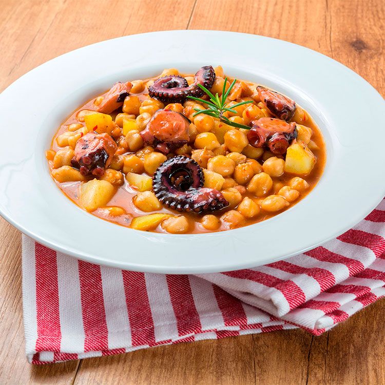 Garbanzos con pulpo Garbanzos con pulpo