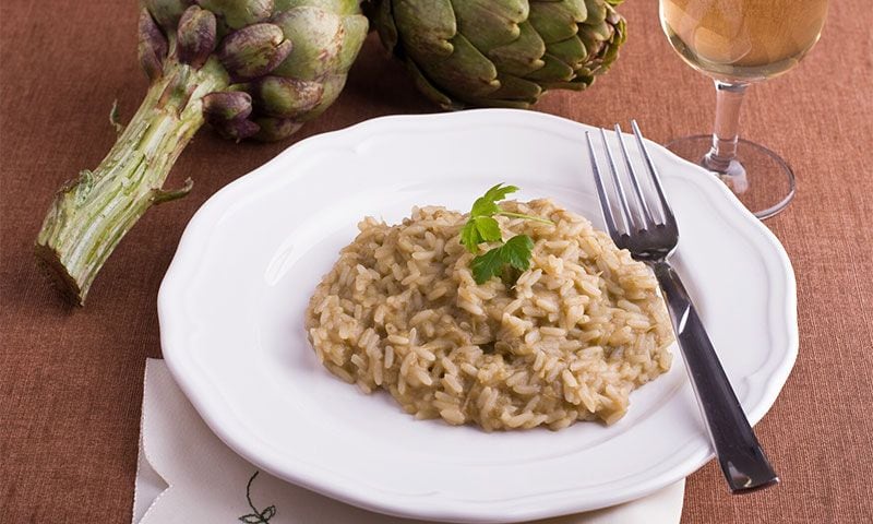 'Risotto' de alcachofas