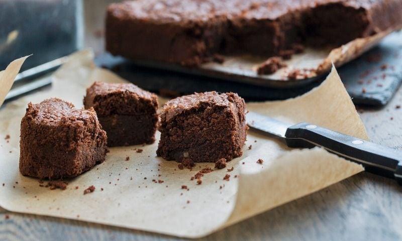'Brownie' de chocolate y harina de malta