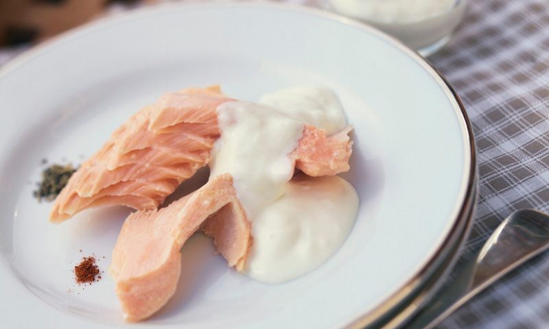 Salmón al horno con muselina