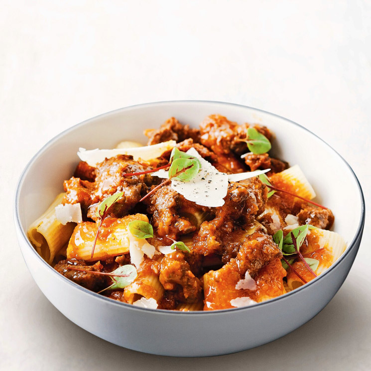 'Rigatoni' con ragú de cordero