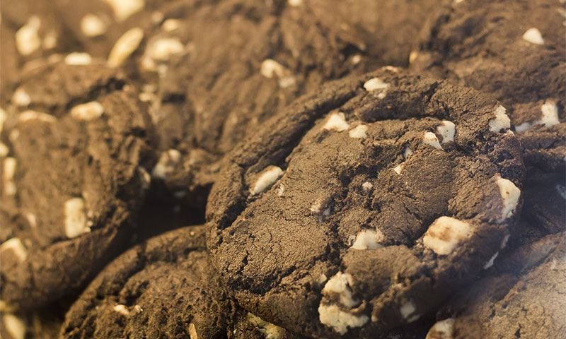 'Cookies' de chocolate al cuadrado 'Cookies' de chocolate al cuadrado