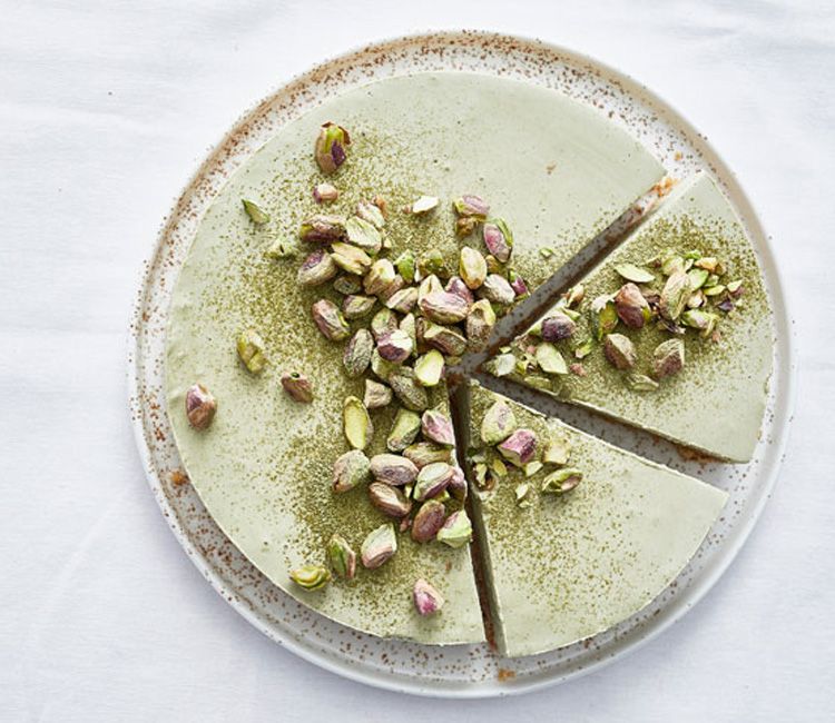 'Cheesecake' de té 'matcha' con pistachos 'Cheesecake' de té 'matcha' con pistachos