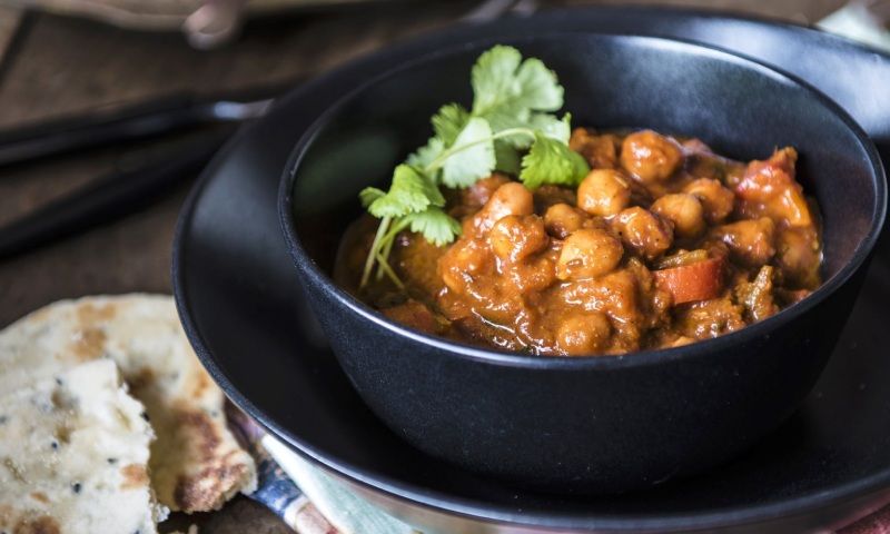 Garbanzos guisados con curry