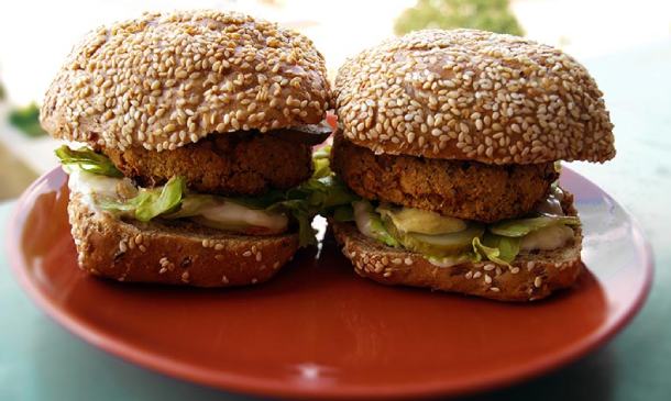 Hamburguesa vegana de soja y puerro Hamburguesa vegana de soja y puerro