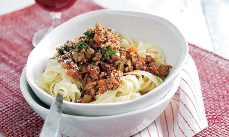 'Tagliatelle' con boloñesa de cerdo ibérico