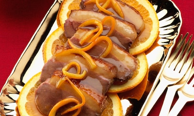 'Magret' de pato glaseado con naranja