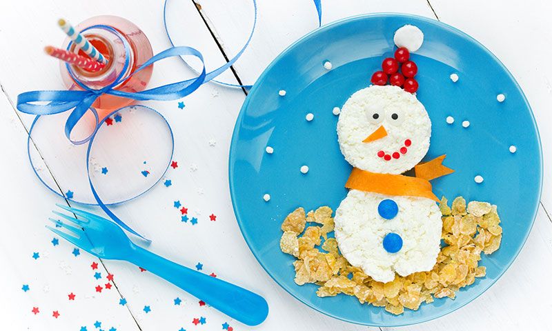 Muñecos de nieve de queso fresco