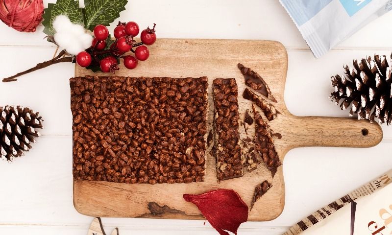 Turrón de chocolate y avena