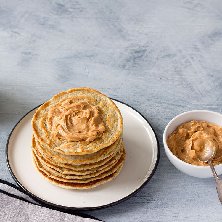Crepes de avena con turrón Crepes de avena con turrón