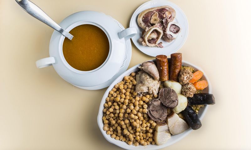 Cocido madrileño del restaurante 'Cruz Blanca Vallecas'