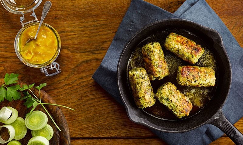 'Glamorgan sausages' (salchichas vegetarianas)
