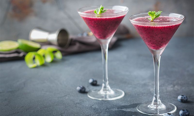 Margarita 'frozen' de arándanos