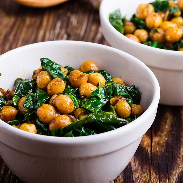 Ensalada de garbanzos con espinacas Ensalada de garbanzos con espinacas