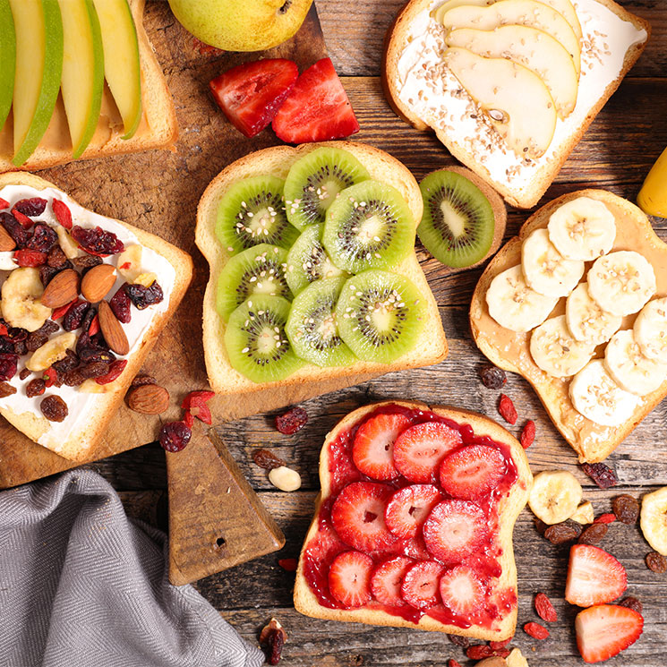 Tostadas variadas de frutas