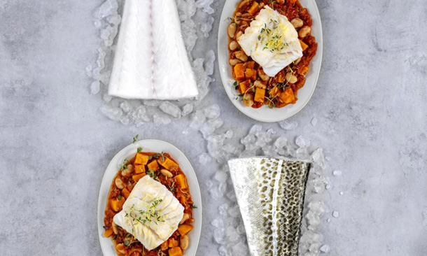 Bacalao Skrei salteado con fabes Bacalao Skrei salteado con fabes