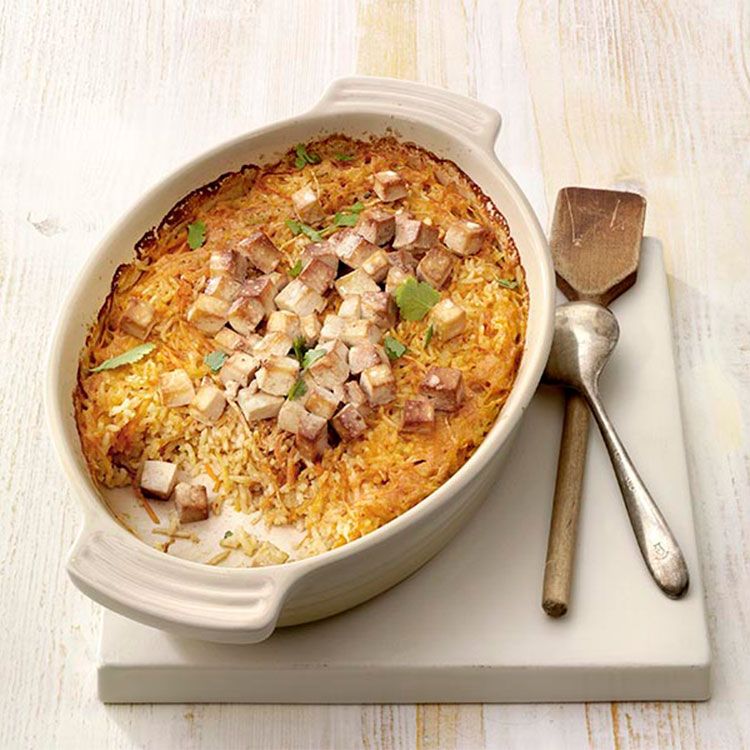Arroz gratinado con tofu Arroz gratinado con tofu