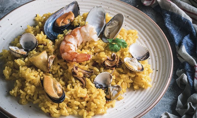 Arroz marinero en olla exprés