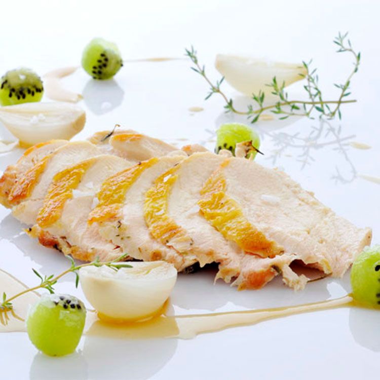 Pechugas de pollo asadas con kiwi Pechugas de pollo asadas con kiwi