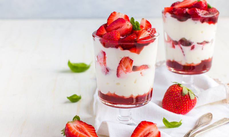 Fresas con crema de mascarpone