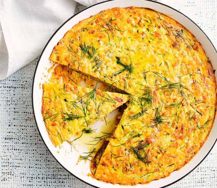 'Frittata' de calabacín con beicon y queso gorgonzola 'Frittata' de calabacín con beicon y queso gorgonzola