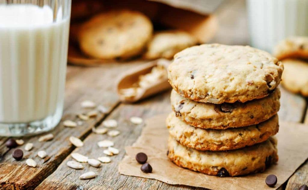Cookies de avena, chocolate y pipas de girasol