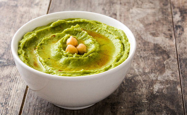 'Dip' de hummus de aguacate 'Dip' de hummus de aguacate