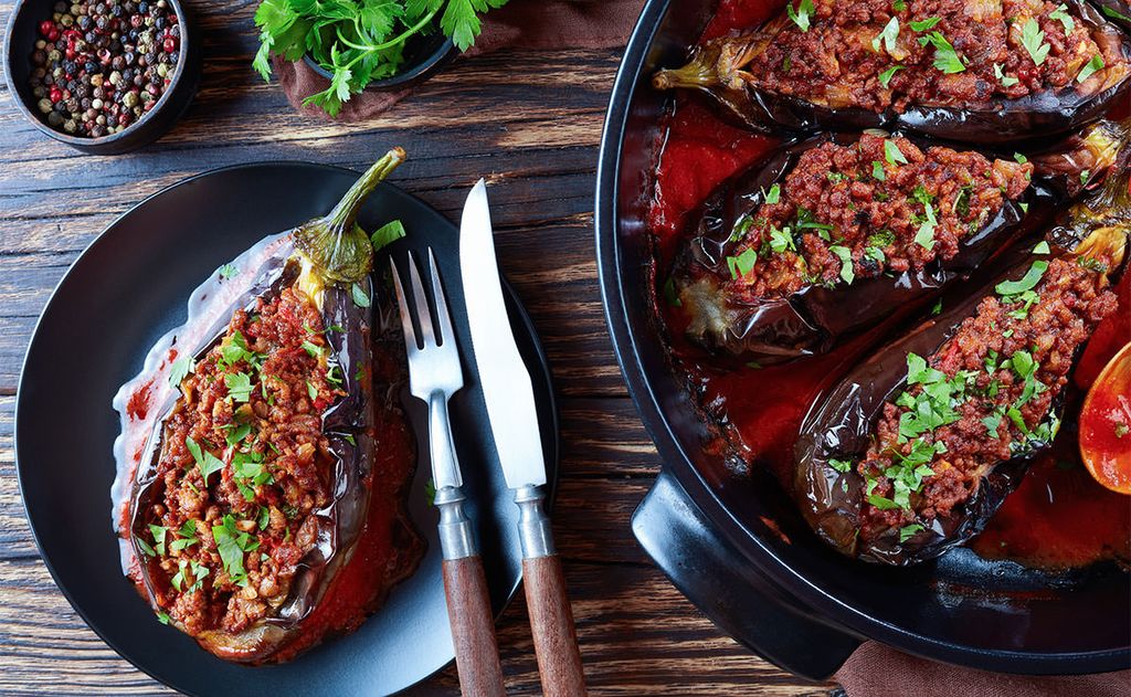 Berenjenas rellenas de carne picada
